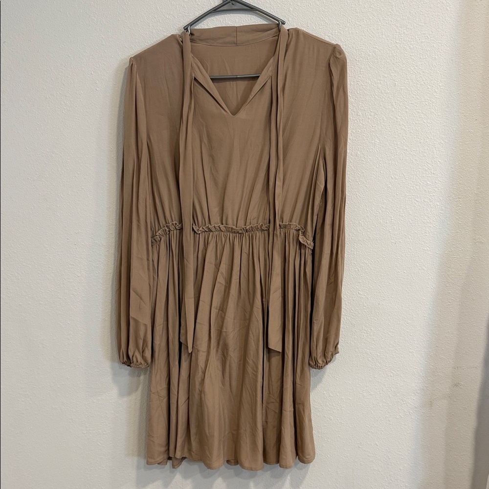 SHEIN Long Sleeve Brown Dress